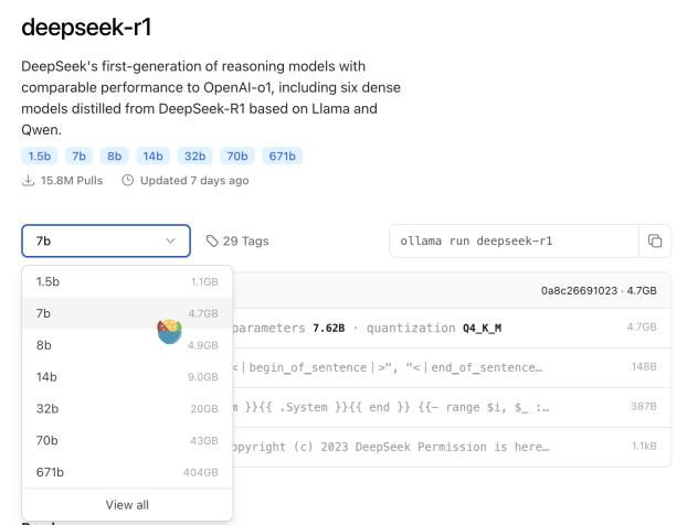 DeepSeek R1 模型版本